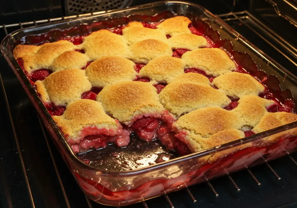 Baking Strawberry Cheesecake Dump Cake