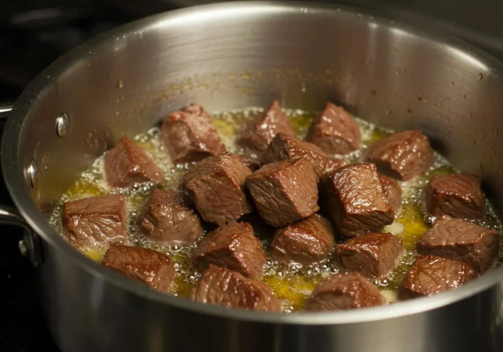 Searing Beef Chunks