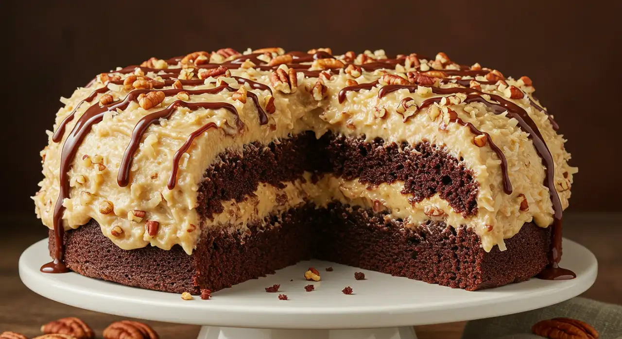 German Chocolate Poke Cake