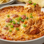 A cheesy, bubbling bowl of Rotel dip, surrounded by tortilla chips, ready to be served.